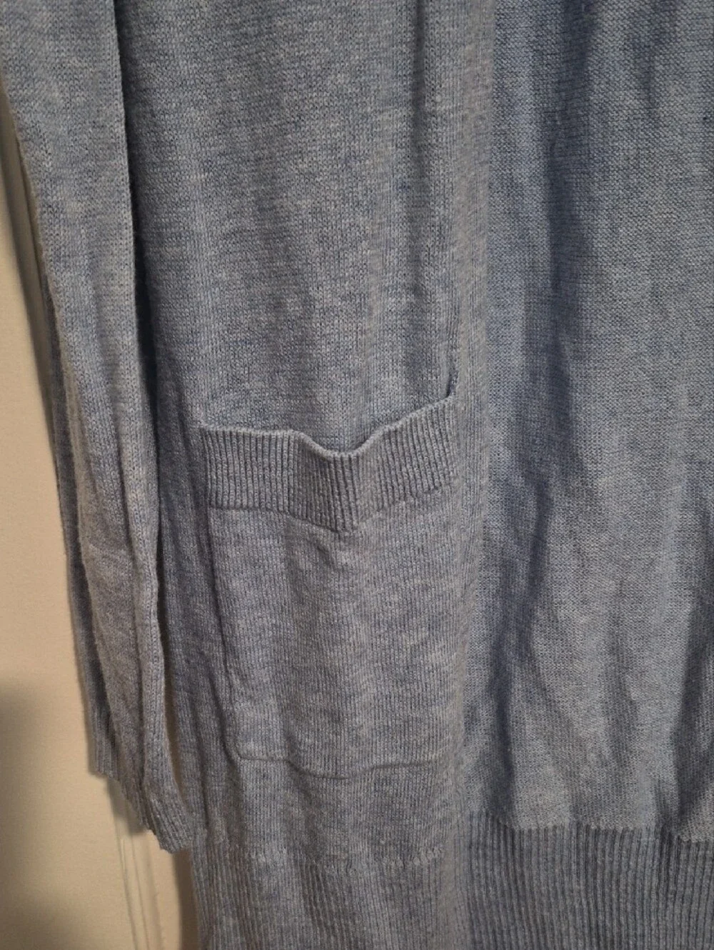 Liz Claiborne Pale Blue Open-Front Cardigan with Pockets